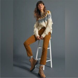 Anthropologie AG Mari High-Rise Straight Corduroy Pants Sz 30